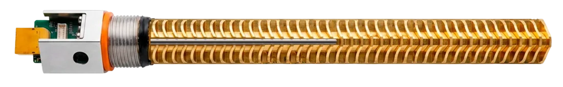 Close-up of the Bitwater heating element with its Eco Brass heatsink and mining board